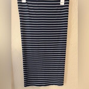 POLO by Ralph Lauren Newton Navy Midi Rib-Knit Pencil Skirt- Size SP
